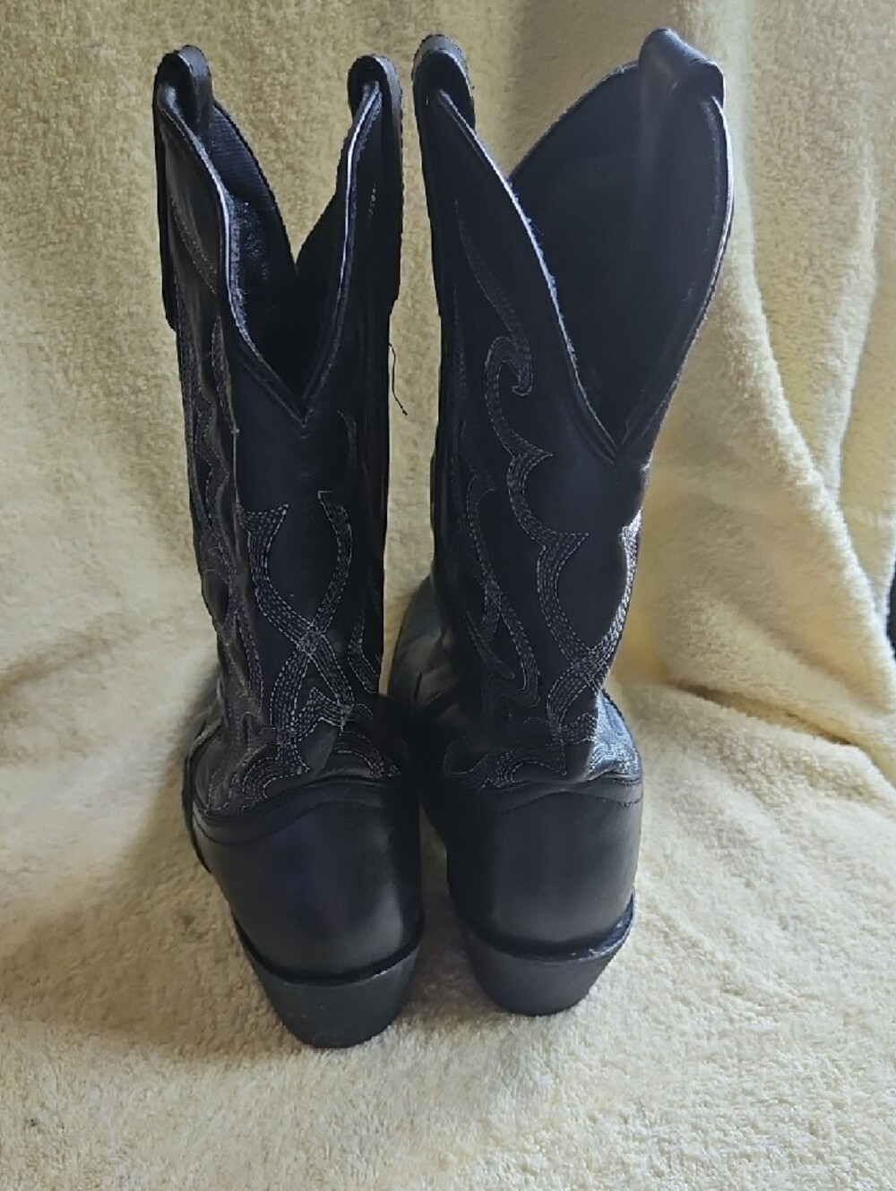 Laredo Black Leather Womans Western Cowboy Boots - Picture 2 of 11